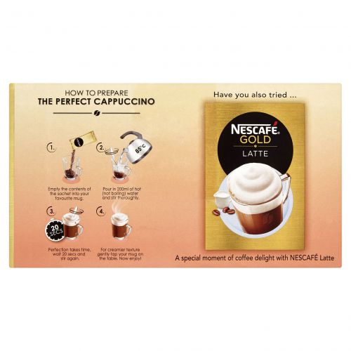 Nescafe Gold Cappuccino Unsweetened Instant Coffee Sachets Pack