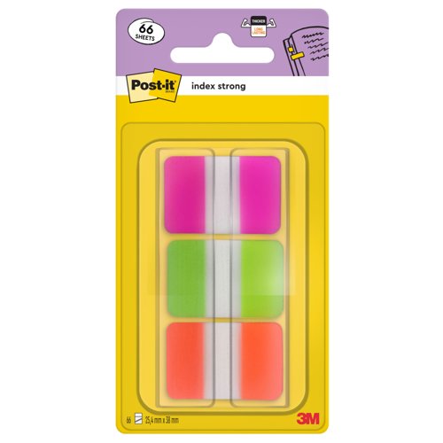 3M PostIt Strong Index Pink Green Orange