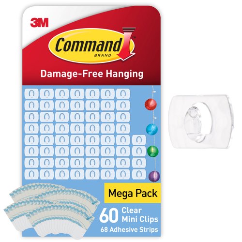 Command Clear 60 Decorating Clips + 68 Clear Strips 7100378547