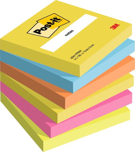 Post-it Notes 76 mm x 76 mm Energetic Colours (Pack 6) - 7100296019