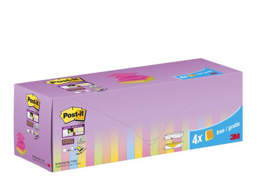 Post-it Sticky Z-Notes Colour Cabinet 76x76mm (Pack of 24) 7100236587