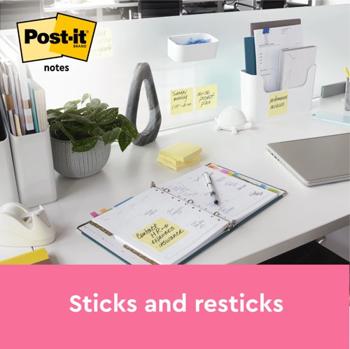 Post-it Z-Notes 76x127mm 100 Sheets Canary Yellow (Pack of 12) R350 CY 3M