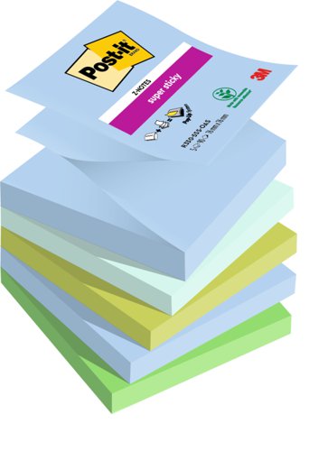 Postit Super Sticky ZNotes Oasis 76mm x 76mm Pk5