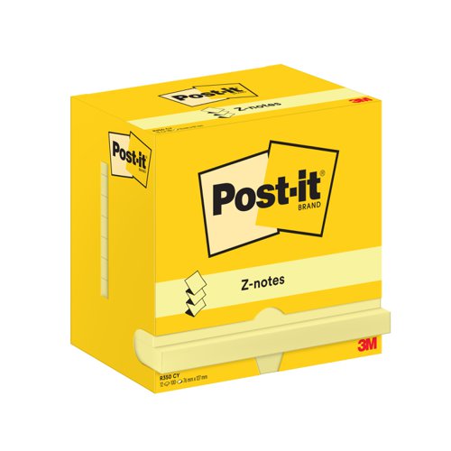 Post-it Z-Notes 76x127mm 100 Sheets Canary Yellow (Pack of 12) R350 CY - 3M - 3M06584 - McArdle Computer and Office Supplies