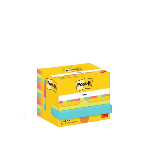 Post-it Notes 38x51mm 100 Sheets Poptimistic (Pack of 12) 653-12-POP - 3M - 3M06587 - McArdle Computer and Office Supplies