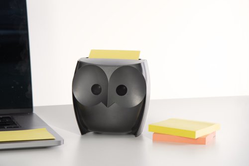 Post-it Z-Notes Dispenser Owl Black + 2 Packs Post-it Super Sticky Z-Notes 45 Sheets per Pad - 7100322315