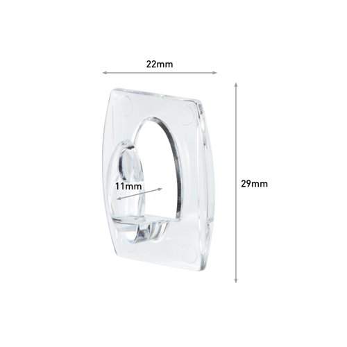 3M34693 | These 3M Command Mini Hooks can drastically reduce the amount of blemishes and small, yet unsightly abrasions on your walls and surfaces. Rendering nails a thing of the past, the high quality clips are strong, durable and remove cleanly from the wall when no longer needed. Using adhesive bases, these mini hooks are the perfect size for hanging keys, coats and accessories, providing space saving organisation at work or at home. Attaching easily to the wall with the included small strips, these hooks are transparent, rendering them neat and practical. This pack includes 6 hooks and 8 small adhesive strips.
