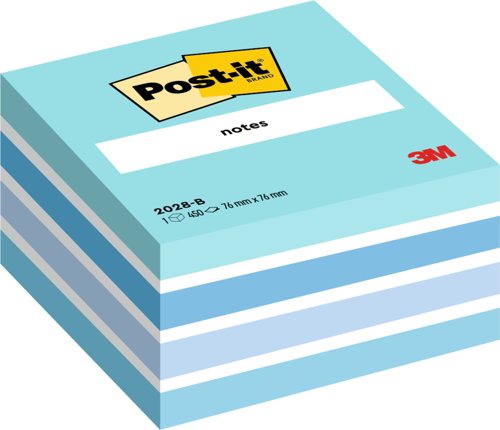 Postit Notes Colour Cube 76 x 76mm Pastel Blue 2028B