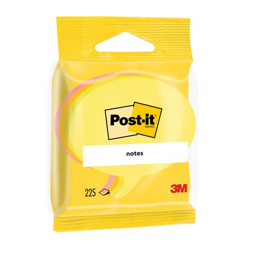 Postit Speech Bubble Notes Pad of 225 Sheets Yellow and Grey
