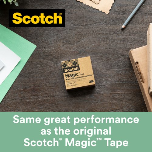 Scotch Magic Tape, Made with 66% Plant Based Adhesive, 19 mm x 33 m, 9 Rolls/Pack