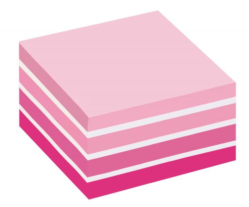 Post-it Note Cube 450 Sheets 76x76mm Pastel Pink/Neon Pink Shades Ref 2028-P