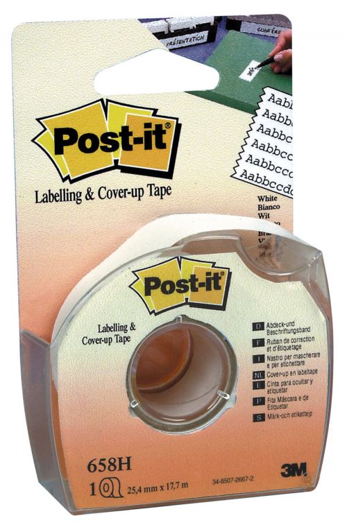 Post-it Cover-Up and Labelling Tape 25.4mmx17.7m White 658H