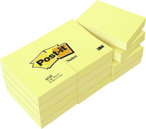 3M01401 - Post-it Notes 38 x 51mm Canary Yellow (Pack of 12) 653Y
