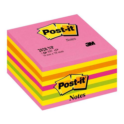 Post-it Notes Cube 76x76mm 450 Sheets Neon Pink 2028 NP - 7000080743