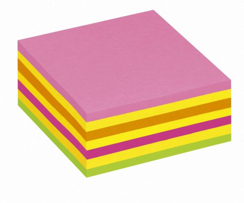 Post It Neon Pink Rainbow Cube Hanging Flow Wrap 325 Sheet Cube 2014LP