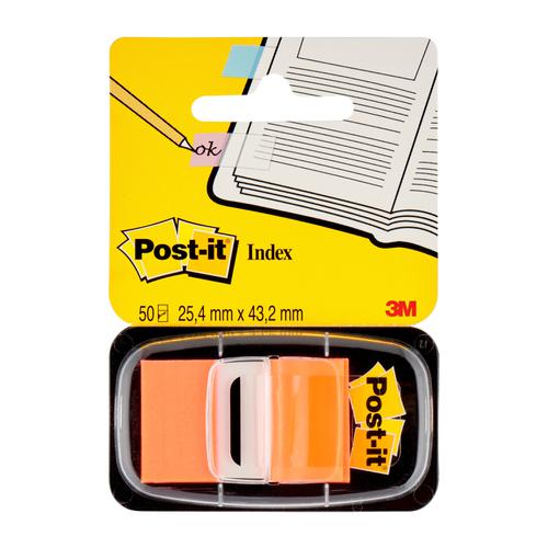 Post-it Index Flags Repositionable 25x43mm 12x50 Tabs Orange (Pack 600) 7000144932  | County Office Supplies