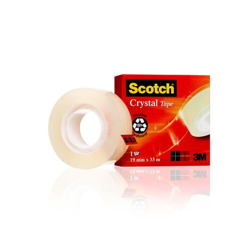 Scotch Crystal Tape Multipurpose 19mm x 33m Clear Glossy 600