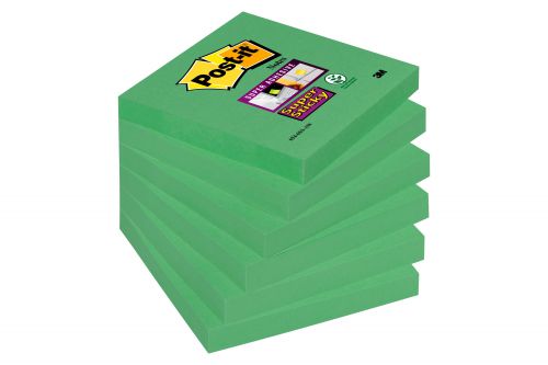 Post-it Super Sticky Notes 76x76mm 90 Sheets Asparagus (Pack 6) 654-6SS-AW - 7100041907