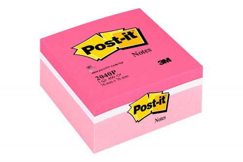Post-it Note Colour Cube 76 x 76mm Pink 400 Sheets 2040P