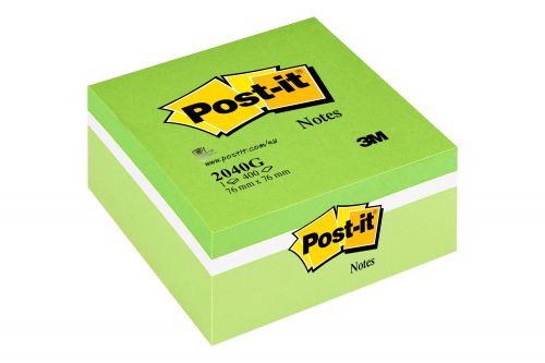 Post-it Note Cube Pad of 450 Sheets 76x76mm Pastel Green Ref 2028G