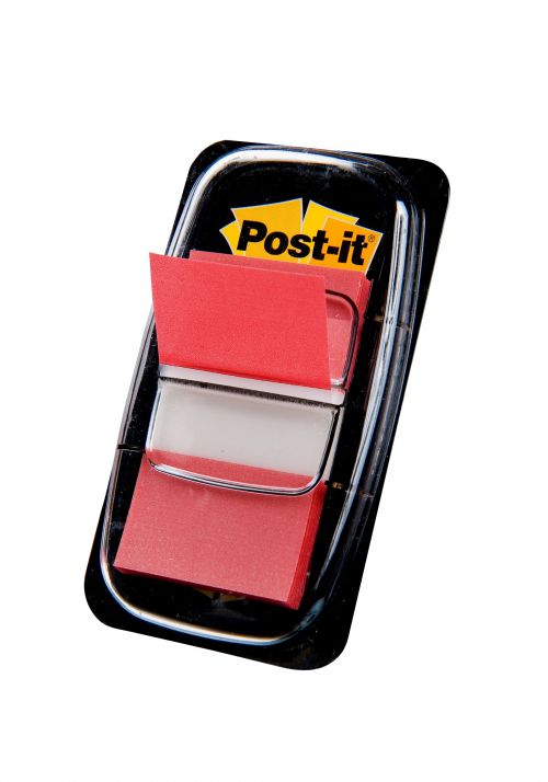 Post-it Index Flags Repositionable 25x43mm 12x50 Tabs Red (Pack 600) 7100089833  | County Office Supplies