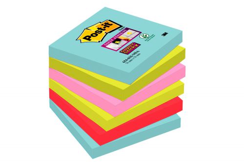 Post-it Super Sticky Notes 76 x 76mm Miami (Pack of 6) 654-6SS-MIA