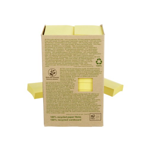 Post-it Recycled Notes 38 mm x 51 mm Canary Yellow (Pack 24) 7100172247