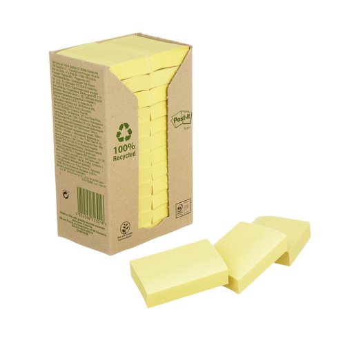 Post-it Recycled Notes 38 mm x 51 mm Canary Yellow (Pack 24) 7100172247  39145MM