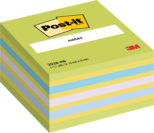 Post-it Notes Cube 76x76mm 450 Sheets Neon Green/Blue 2028 NB - 7000033879