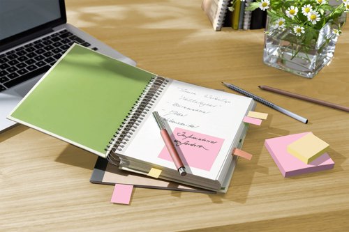 Post-it Recycled Notes, Assorted Colours, 76 mm x 127 mm, 100 Sheets/Pad, 16 Pads/Pack