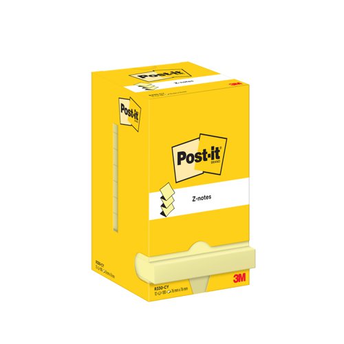 Post-it Z Notes 76x76mm 100 Sheets Canary Yellow (Pack 12) R330 CY 7100290167  10107MM