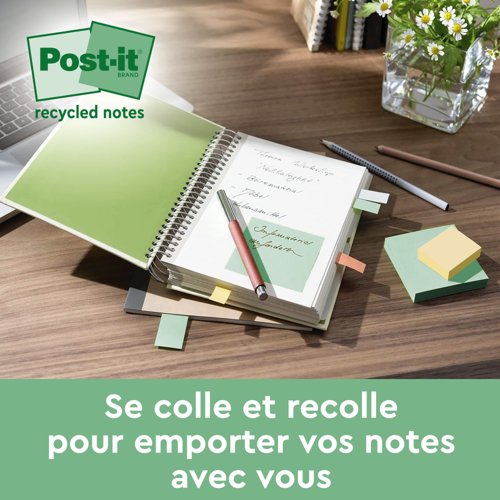 PostIt Super Sticky Recycle 76x76 Assorted Pack 12