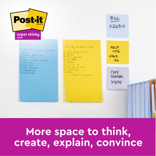 Post-it Super Sticky Meeting Pad 152x101mm 45 Sheets Neon Colours (Pack 4) 6445-SSP - 7100043257