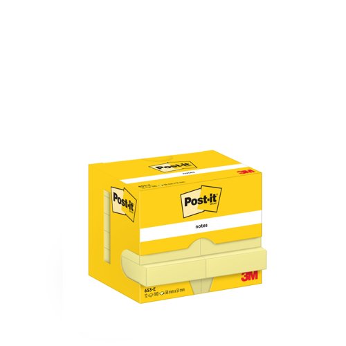 3M PostIt Notes Pad 38x51mm Canary Yellow