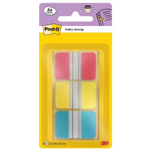 3M PostIt Strong Index Red Yellow Blue