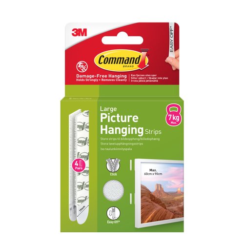 Command Picture Hanging Strips 17206WHI-4-UKN White Large 4 Pairs (8 Strips)