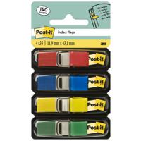 Post-it Pack of 140 Index Flags Repos 12x43mm 4x35 Tabs Assorted Colour
