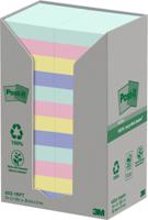 Post-it?? Recycled Notes, Assorted Colours, 38 mm x 51 mm, 100 Sheets/Pad, 24 Pads/Pack