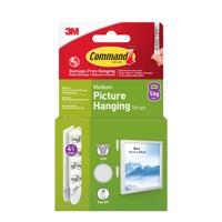 3M Command Medium Picture Hanging Strips White (Pack 4) - 7100337178