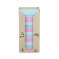 Post-it Notes Pad Recycled Tower Pack 76x76mm Pastel Rainbow Ref 7100259226 [Pack 16]