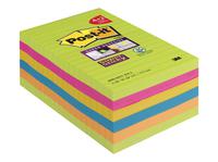 Post-it Super Sticky XXL 101x152 90 Sheets Rainbow Ref 4690-SSUC-P4 [Pack 4 + 2 Free] 