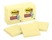 Post-it Super Sticky Removable Notes Pad 90 Sheets 76x76mm Canary Yellow Ref 654-12SSCY-EU [Pack 12]