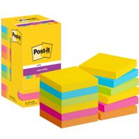 Post-it Pack of 6 Super Sticky Notes Carnival Colour 76x76 mm 90 Sheets