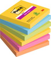 Post-it Super Sticky Notes 76x76mm 90 Sheets Carnival Colours (Pack 6) 7100147841