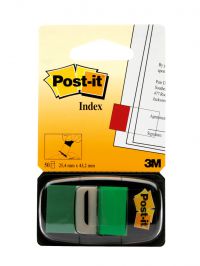 Post-it Index Flags Repositionable 25x43mm 12x50 Tabs Green (Pack 600) 7000029856