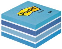 Post-it Note Cube 450 Sheets 76x76mm Pastel Blue/Neon Blue Shades Ref 2028-B