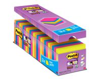 Post-it Super Sticky Notes Value Pack Pad 90 Sheets 76x76mm Assorted Ref 654-SS-VP24COL-EU [Pack 24]
