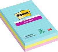 Post-it? Super Sticky Large Notes Cosmic Colours 101x152mm Lined Pads Ref 7100234251 [Pack 3]