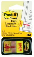 Post-it Pack of 50 Index Flags Repositionable Sign Here 25x43mm
