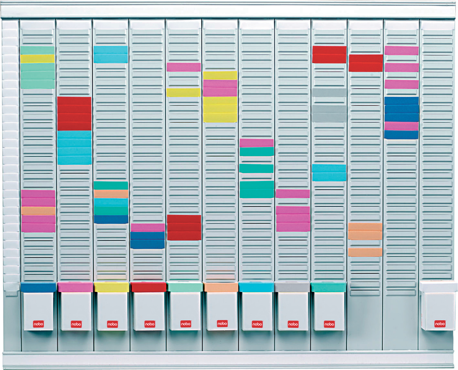 Nobo Maxi T-Card Kit 12 Month Planner Index Panel 12 Columns 32 Slots Cards Links Inserts Ref 32938864
